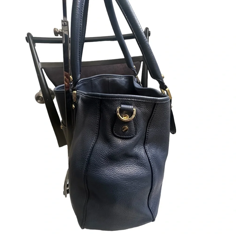 Tory Burch Blue Leather Amanda Handbag/Shoulder Bag.$495